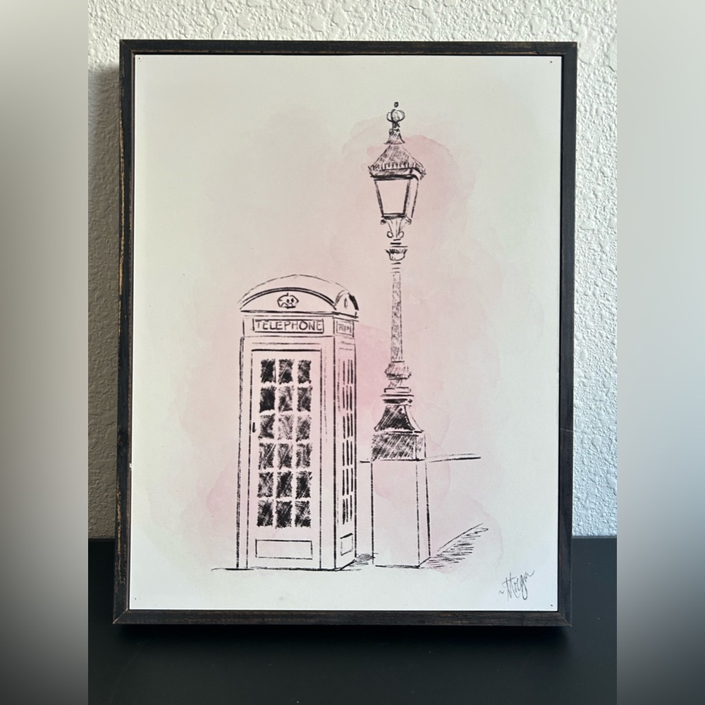 Hobby Lobby Pink and Black Telephone Booth Wall Art